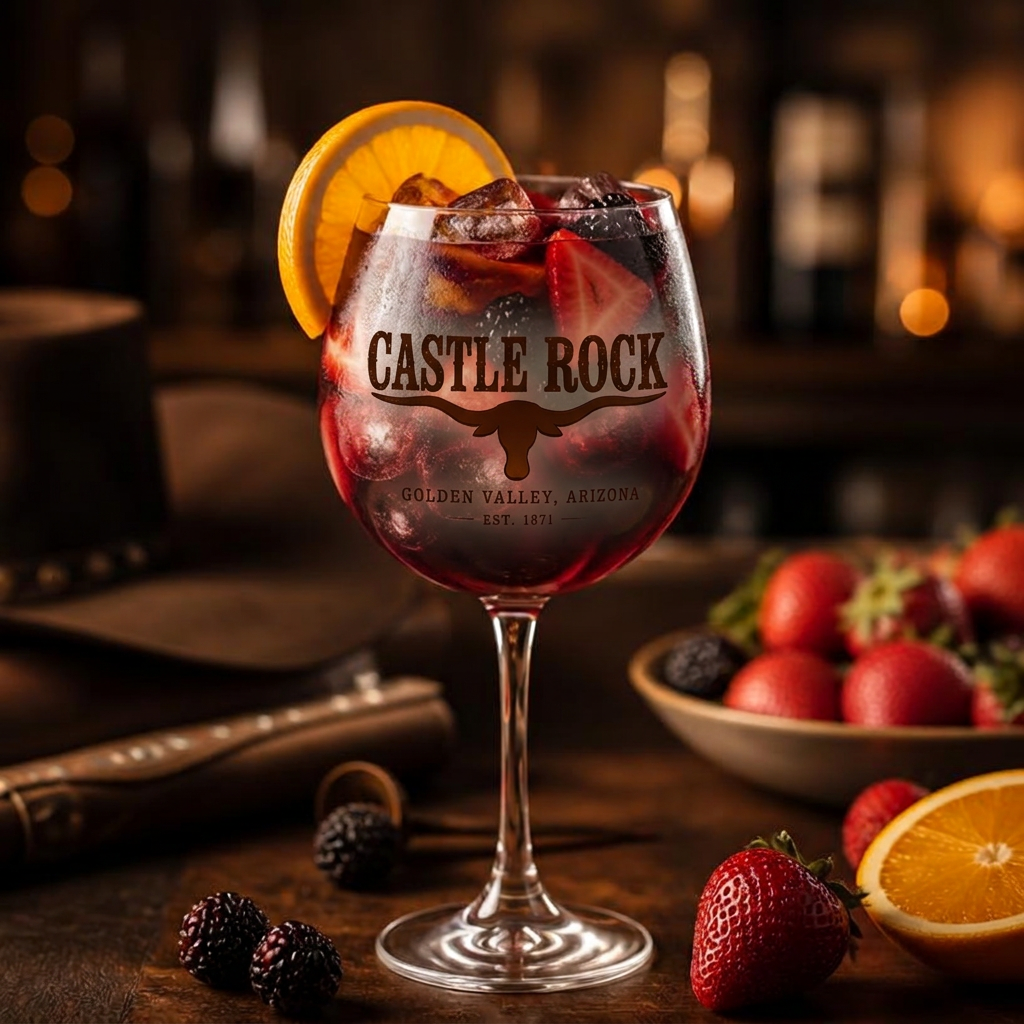 Red Berries Sangria cocktail at Castle Rock — Merlot base.