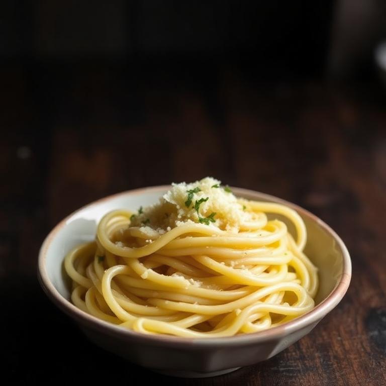 Kid-sized bowl of fettuccine alfredo with parmesan