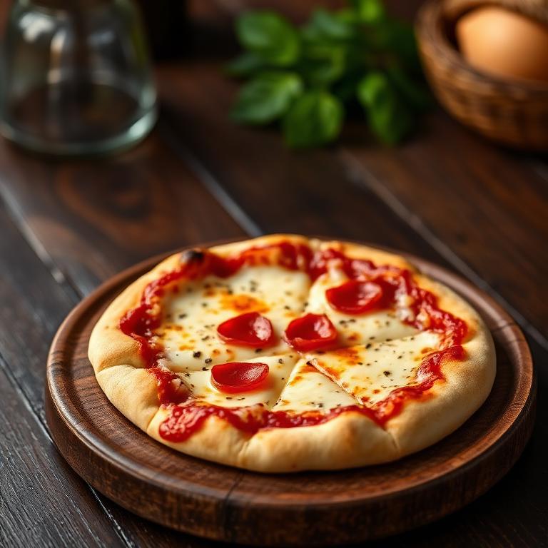 Kid-sized cheesy party pizza with pepperoni