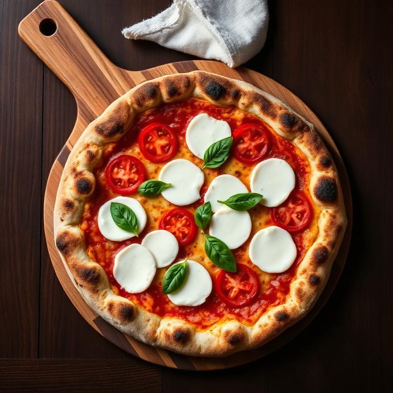 Margherita pizza with fresh mozzarella, tomato and basil